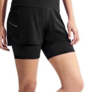 Athleta black Ready set go shorts 2 in 1; Size S